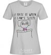 Women's T-shirt I CAN'T SLEEP grey фото