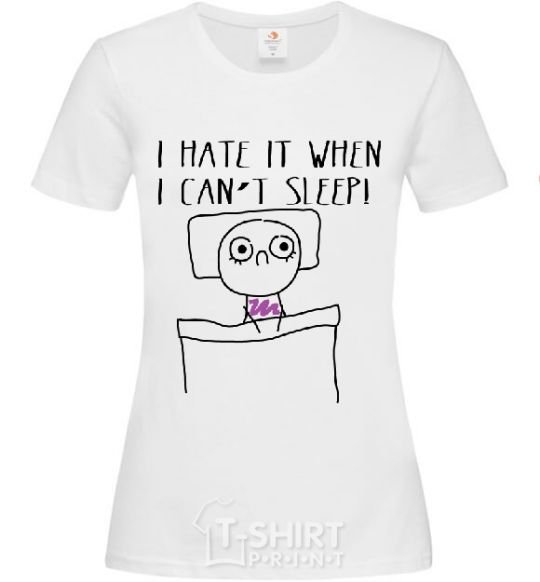 Women's T-shirt I CAN'T SLEEP White фото