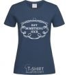 Women's T-shirt SAY SOMETHING NICE navy-blue фото