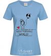 Women's T-shirt GOOD MORNING, WORLD! Happy Girl sky-blue фото