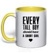 Чашка с цветной ручкой EVERY TALL BOY... Солнечно желтый фото