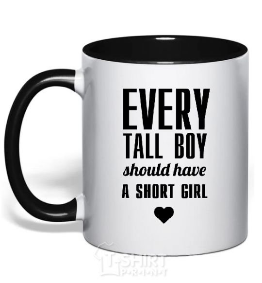 Mug with a colored handle EVERY TALL BOY... black фото