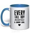 Mug with a colored handle EVERY TALL BOY... royal-blue фото