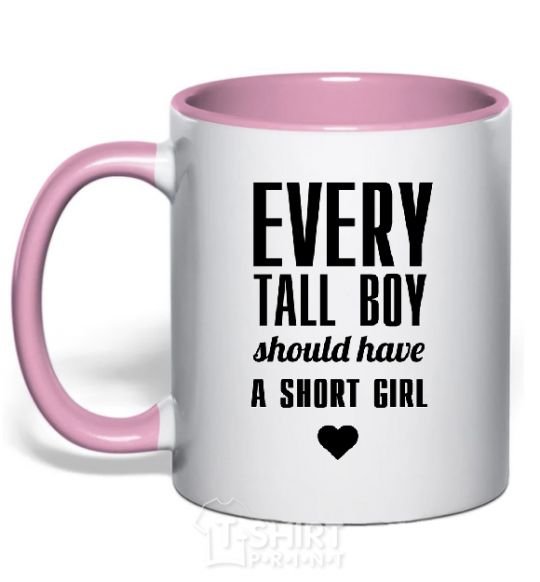 Mug with a colored handle EVERY TALL BOY... light-pink фото