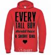 Men`s hoodie EVERY TALL BOY... bright-red фото
