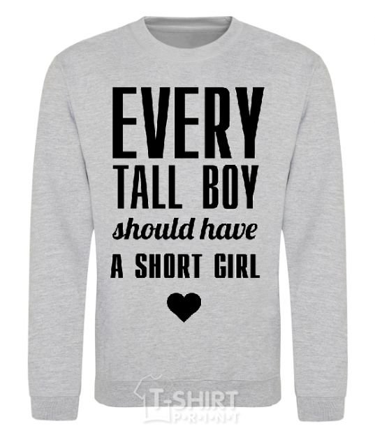 Свитшот EVERY TALL BOY... Серый меланж фото