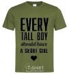 Мужская футболка EVERY TALL BOY... Оливковый фото