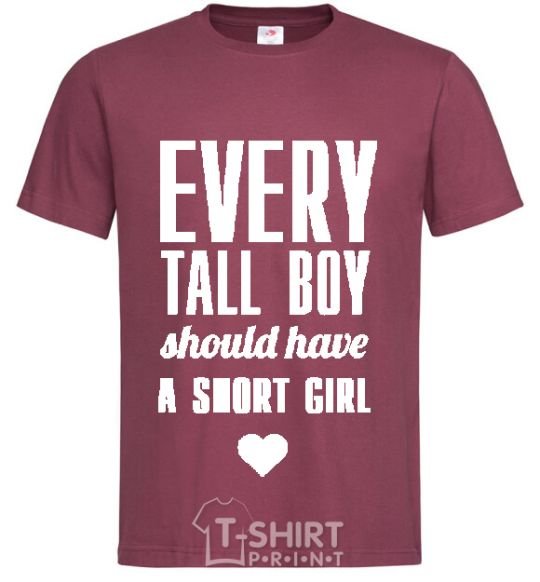 Мужская футболка EVERY TALL BOY... Бордовый фото