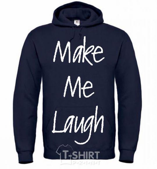 Men`s hoodie MAKE ME LAUGH navy-blue фото