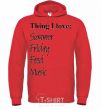 Men`s hoodie THING I LOVE... bright-red фото