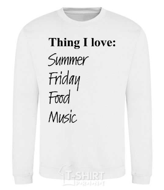 Sweatshirt THING I LOVE... White фото