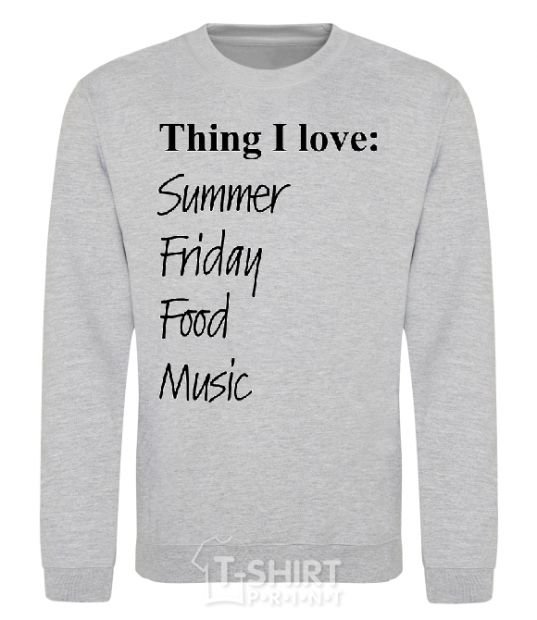 Sweatshirt THING I LOVE... sport-grey фото