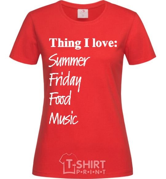 Women's T-shirt THING I LOVE... red фото