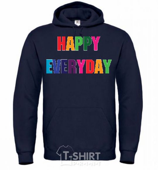 Men`s hoodie HAPPY EVERYDAY navy-blue фото