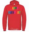 Men`s hoodie HAPPY EVERYDAY bright-red фото