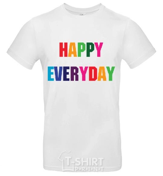 Men's T-Shirt HAPPY EVERYDAY White фото