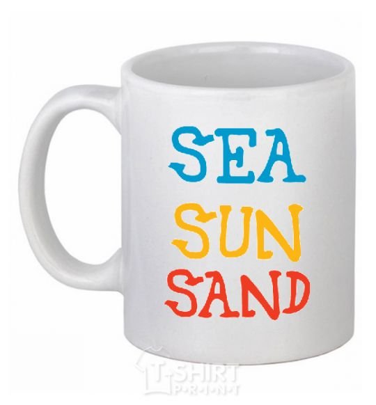 Ceramic mug SEA SUN SAND White фото