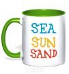 Чашка с цветной ручкой SEA SUN SAND Зеленый фото