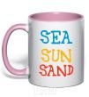 Чашка с цветной ручкой SEA SUN SAND Нежно розовый фото