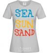 Женская футболка SEA SUN SAND Серый фото