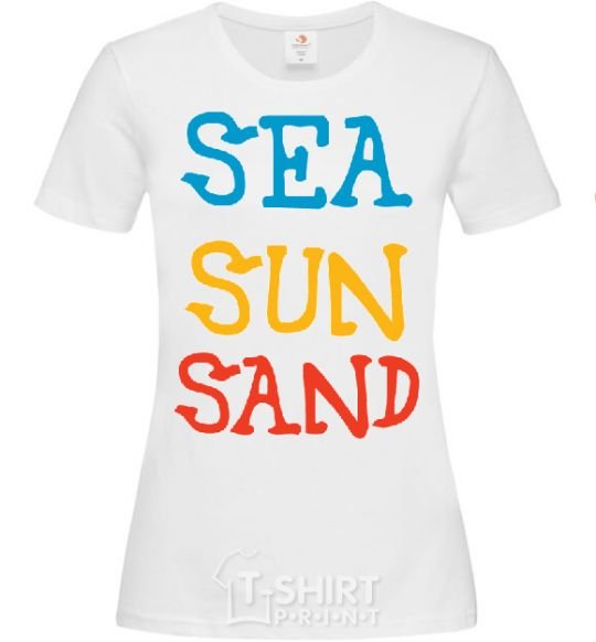 Женская футболка SEA SUN SAND Белый фото