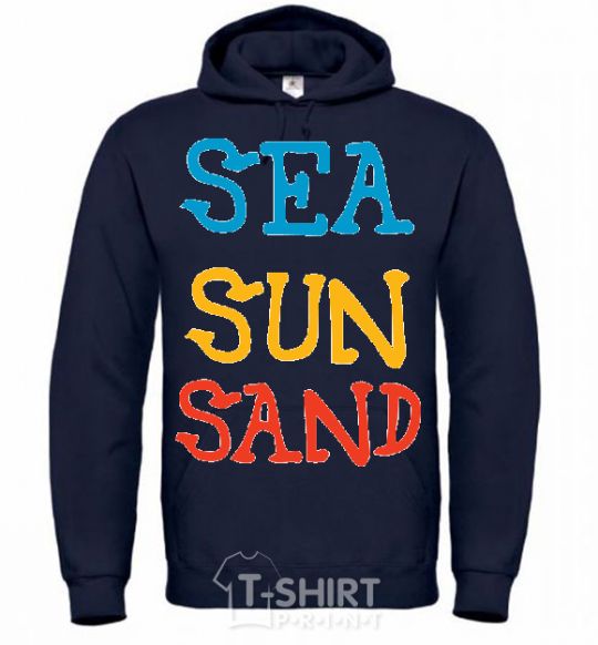 Men`s hoodie SEA SUN SAND navy-blue фото