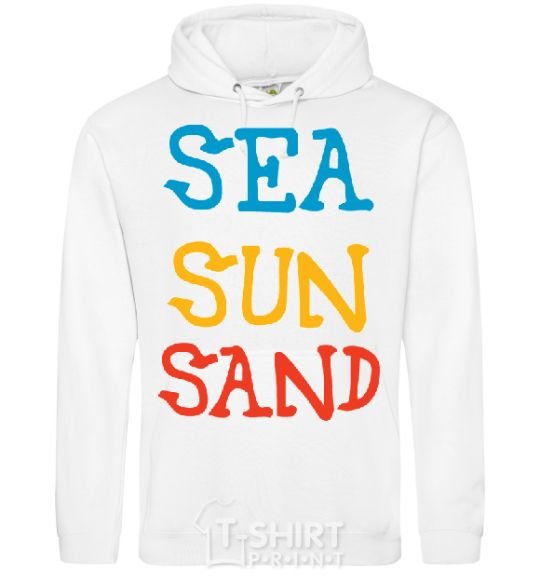 Men`s hoodie SEA SUN SAND White фото