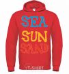 Men`s hoodie SEA SUN SAND bright-red фото