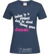 Women's T-shirt TODAY IS A PERFECT DAY... navy-blue фото