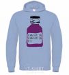 Men`s hoodie I DON'T LOVE YОU PILLS sky-blue фото