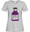 Women's T-shirt I DON'T LOVE YОU PILLS grey фото