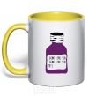 Mug with a colored handle I DON'T LOVE YОU PILLS yellow фото