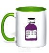 Mug with a colored handle I DON'T LOVE YОU PILLS kelly-green фото