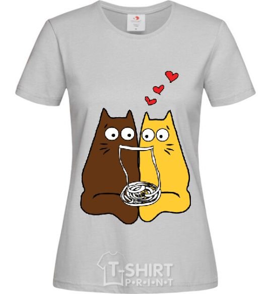 Women's T-shirt CATS grey фото