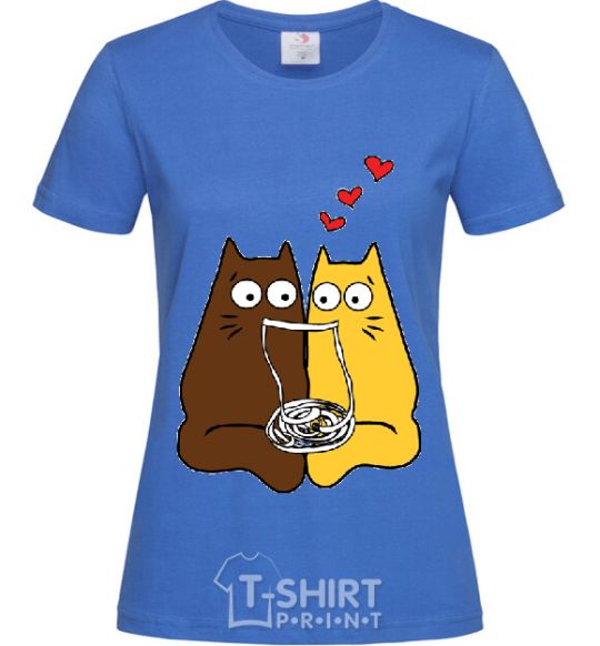 Women's T-shirt CATS royal-blue фото