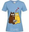 Women's T-shirt CATS sky-blue фото
