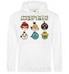 Men`s hoodie ANGRY BIRDS characters White фото