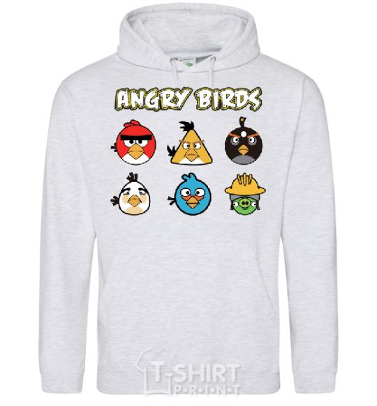 Men`s hoodie ANGRY BIRDS characters sport-grey фото