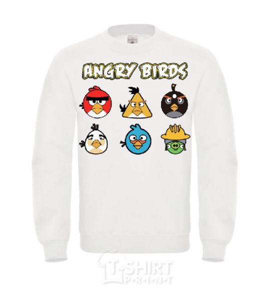 Свитшот ANGRY BIRDS персонажи Белый фото