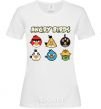 Женская футболка ANGRY BIRDS персонажи Белый фото