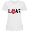Women's T-shirt LOVE LIPS White фото