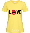 Women's T-shirt LOVE LIPS cornsilk фото