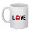 Ceramic mug LOVE LIPS White фото
