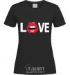 Women's T-shirt LOVE LIPS black фото