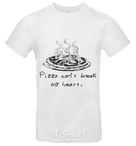 Men's T-Shirt PIZZA CAN'T BREAK MY HEART White фото