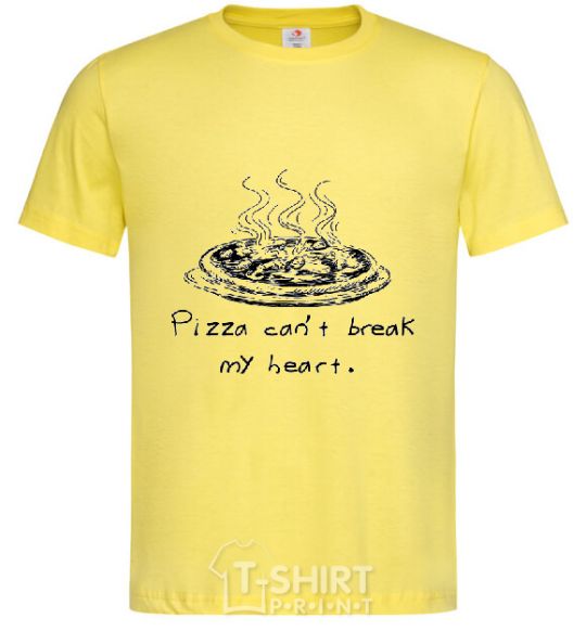 Men's T-Shirt PIZZA CAN'T BREAK MY HEART cornsilk фото