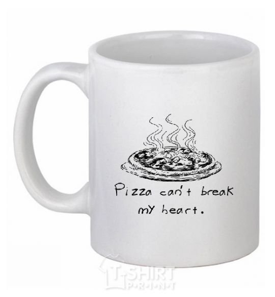 Чашка керамическая PIZZA CAN'T BREAK MY HEART Белый фото