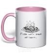 Mug with a colored handle PIZZA CAN'T BREAK MY HEART light-pink фото