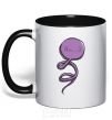 Mug with a colored handle HMM... black фото