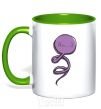 Mug with a colored handle HMM... kelly-green фото